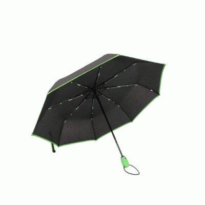 Hot Sale Quality Windproof Fiberglass Colorful Edge and Frame Connection Fully Automatic 3 Folding Umbrella for Outdoor 