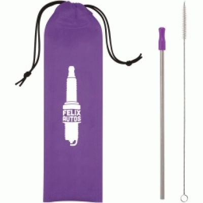 Promotional Stainless Steel Straw With Travel Pouch for Holiday Parties and Grand Openings-Good product from ProductClub 