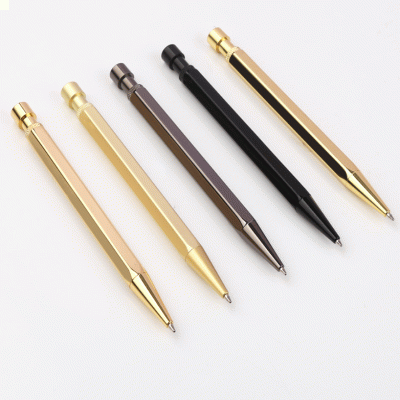 Amazon's Best-Selling High-End  Brass Creative Hexagonal Signature Pen  Business Gift Advertising Metal Ballpoint Pen with Customized Gift Box-Good product from ProductClub 