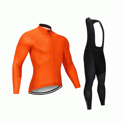 Custom Cycling Winter Jersey Set Unisex Cycling Clothing Breathed Long Sleeve Cycling Suit  