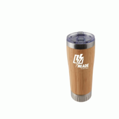 Custom Branded 17 oz Bamboo Stainless Steel Tumbler — Printed With Your Logo 