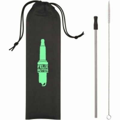 Cheap Hot Sale Stainless Steel Custom Straw w/ Travel Pouch-Good product from ProductClub 