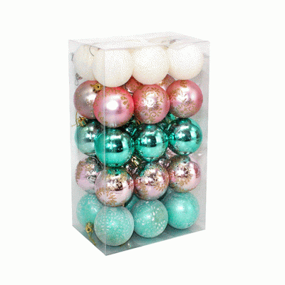 Custom Design Christmas Ball Promotional Ornaments Plastic Christmas Logo Ball  