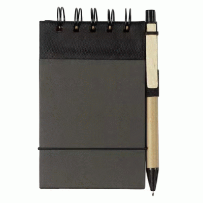 Branded Eco-Inspired Spiral Jotter & Pen — Printed With Your Logo 