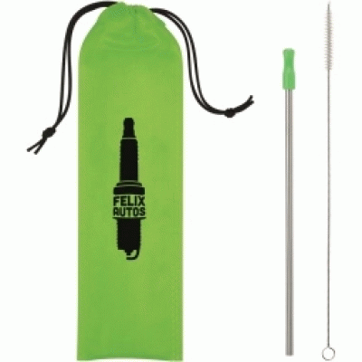 Promotional Stainless Steel Straw With Travel Pouch for Holiday Parties and Grand Openings-Good product from ProductClub 