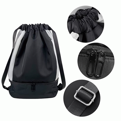 Sports Drawstring Backpack  Breathable Dry Wet Separation Waterproof TPU Backpack Basketball and Football Drawstring Pocket Sports Bag-Good products from ProductClub 