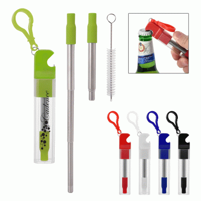 Portable Travel Outdoor Bottle Opener Kit with Straw-Good products from ProductClub 