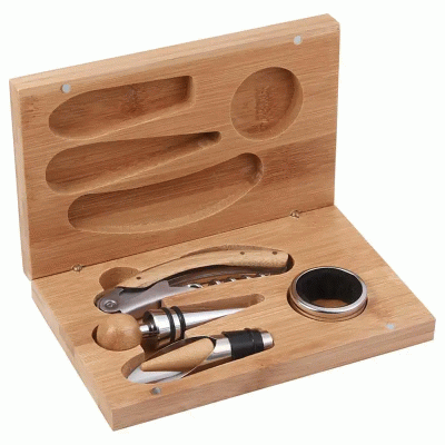 Amazing Hot Sale 4-Piece Bamboo Wine Gift Set-Good products from ProductClub 