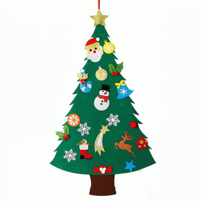 Custom Design New Year Gifts Kids DIY Felt Christmas Tree Christmas Decoration For Home  