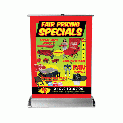 Custom Design Mini Desktop Roll Up Retractable Banner A4 A3 Display Stand  
