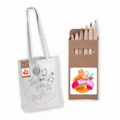 Global Hot Selling Creative Design DIY Graffiti Long Handle Cotton Tote Bag with Pencils -Good products from ProductClub 