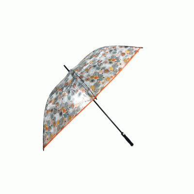Fashion 30 Inch New Invention Promotion Advertising OEM Clear Waterproof PVC Transparent Bubble Rain Umbrella Outdoor Fiber Umbrellas Orange Gift Golf Umbrellas 