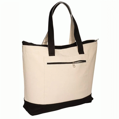 Eco-Friendly  Zippered Rpet Cotton Tote Bag-Good products from ProductClub 