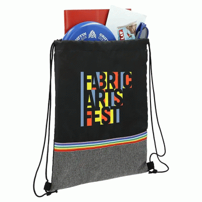 RPET Polyester Rainbow Drawstring Bag-Good products from ProductClub 