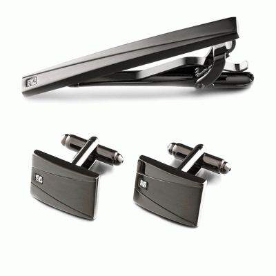 High Quality Custom Fashion Cufflink And Tie Clip Set With Box  