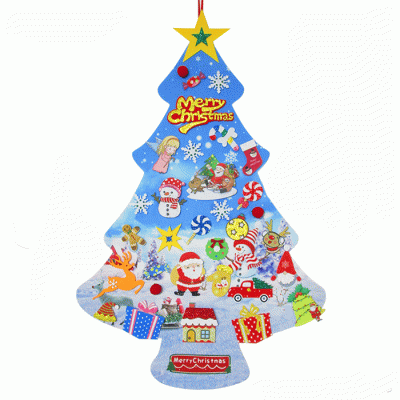 Custom Design New Year Gifts Kids DIY Felt Christmas Tree Christmas Decoration For Home  