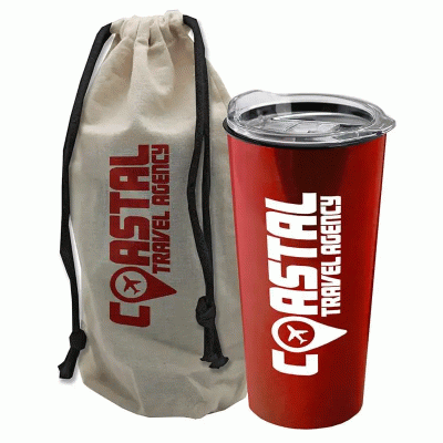 Hot Selling Custom Double Wall Tumbler with Cotton Bag-Good products from ProductClub 