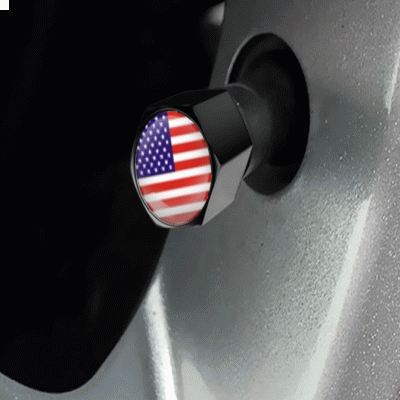 Customized American Flag Auto Car Tire Valve Stem Caps Anti-Rust Airtight Rubber Valve Stem Covers for Car  