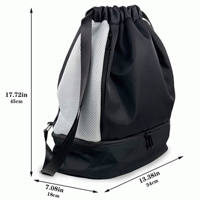 Sports Drawstring Backpack  Breathable Dry Wet Separation Waterproof TPU Backpack Basketball and Football Drawstring Pocket Sports Bag-Good products from ProductClub 