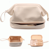 Customized Double-layer Big Capacity Portable Makeup Bag PU Leather Travel Storage Bag Travel Waterproof Toiletries Bag-Good products from ProductClub