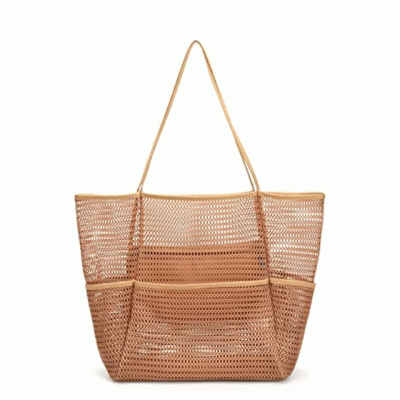 Customized Mesh Beach Multi Pocket Handbag for Traveling Swimming  Portable Casual Large Capacity Women's Shoulder Bag-Good products from ProductClub 