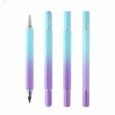 Popular Design Gradient Color Double Headed Metal Gel pen & Inkless Pens  , Customized European and American Amazon Cross-Border E-commerce Hot Selling Metal Pens  Inkless Pens Napkin Forever Pen -Good product from ProductClub 